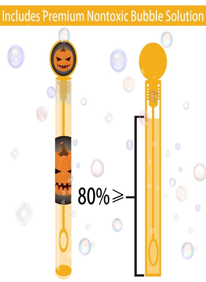WOONOO 48 PCS Halloween Party Favors Bubble Wands, Halloween Toys for Kids 8 Colors Assortment Designs for Halloween Goodie Bag Stuffers Non Candy Treats Bubble Maker Toys - Image 2